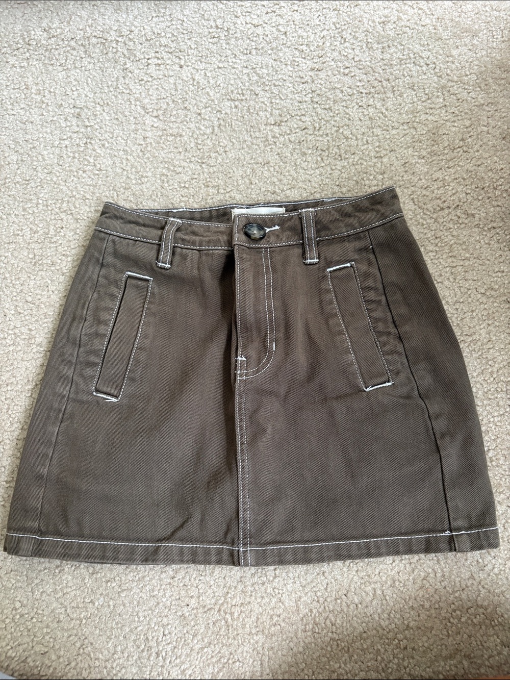 Olive Green Utility Mini Skirt